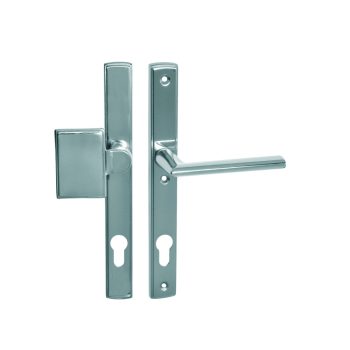 Mantova hosszúcímes bejárati kilincs, fényes króm