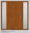 Thermo 65 házbejárati ajtók, Hörmann Thermo65, 010 motívum, golden oak tölgy szín, oldalvilágítóval