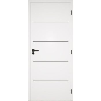 Beltéri ajtó DEKOR STANDARD BLACK, fehér dekor felület, fekete díszcsík