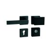 Square-cubo rozettás bejárati kilincs, gomb-kilincs, fekete