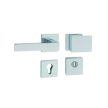 Square-cubo rozettás bejárati kilincs, gomb-kilincs, fényes króm
