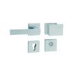 Square-cubo rozettás bejárati kilincs, gomb-kilincs, matt króm